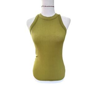 WSLY / Womens olive green racerback tank top size M